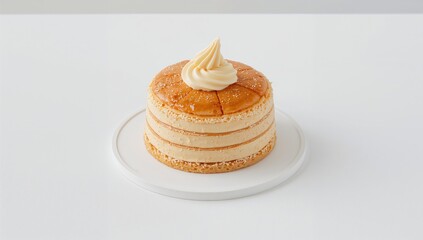 Napoleon cake displayed against a plain white backdrop, standalone items