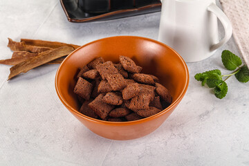 Dry sweet chocolate ceral flakes