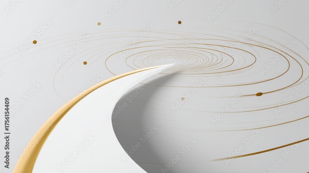 Wall mural abstract swirls and lines in soft cream and gold tones creating a dynamic visual effect on a minimal