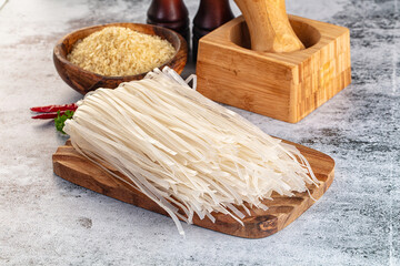 Raw dry pho noodles for cooking