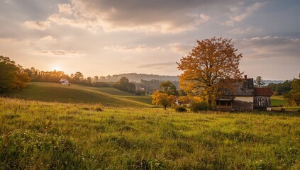 Autumn landscape in rural settings