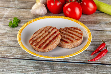 Grilled tuna steak fillet medallion