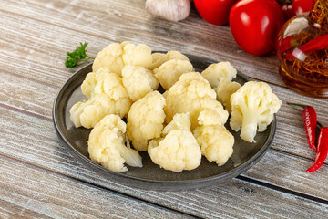 Vegan cuisine Steamed cauliflower cabbage