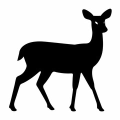 Elegant silhouette of a deer standing gracefully against a plain background