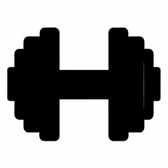 Isolated Black Dumbbell Illustration for Fitness and Strength Training Exercises