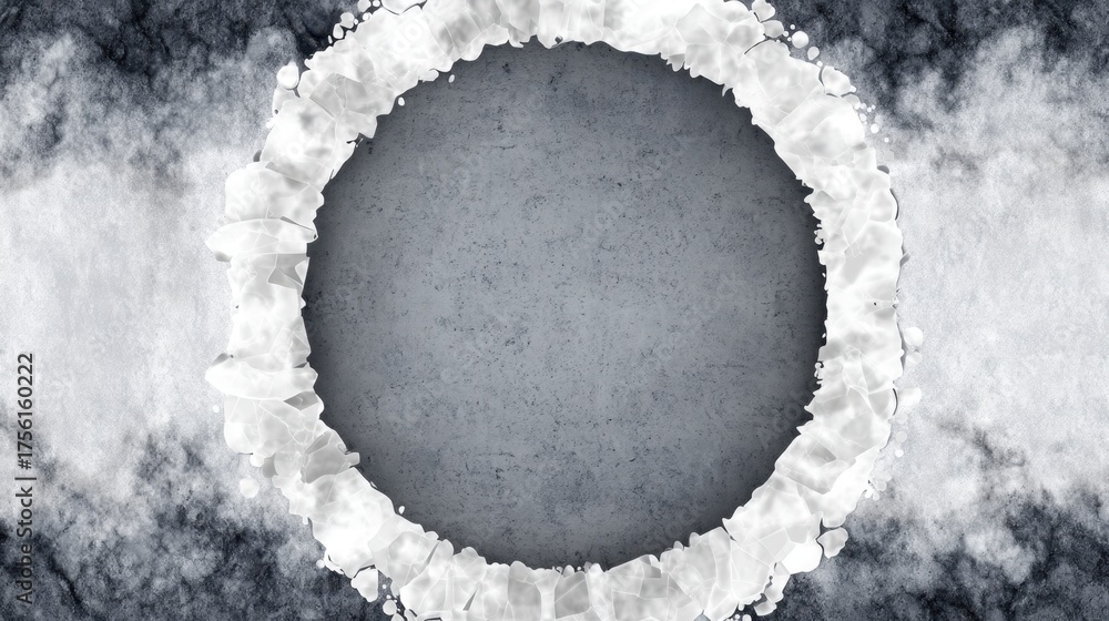 Wall mural abstract circular frame with grunge texture surrounded by soft smoke and light effects for creative 