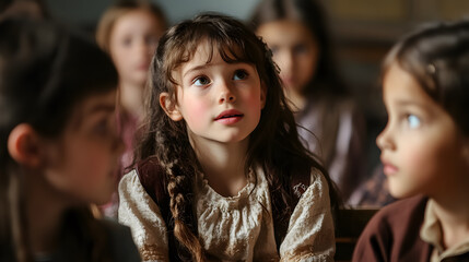A teacher engaging her students by asking them a question.