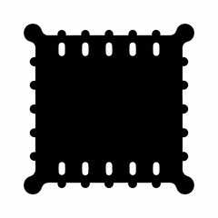 Square abstract design with rounded corners and decorative holes in black silhouette