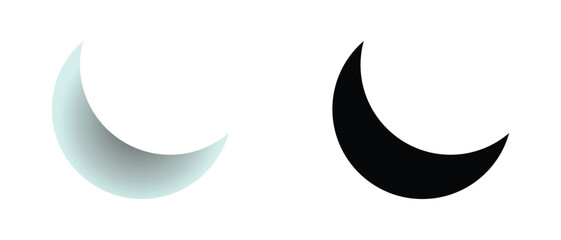 moon icon set, moon with star icons.