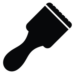 Stylized black paint brush icon, flat vector, isolated art supply symbol
