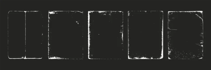 Fotobehang Vintage Poster folded old paper overlay texture with vintage grunge distressed frame edges, wrinkles torn paper template collection for photo editing, graphic design, backgrounds, posters, and digital effects  © sadia ilyas