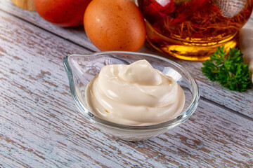Homemade mayonnaise sauce dip cream