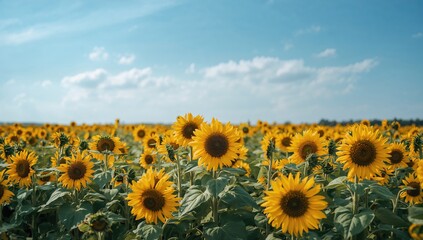 Vibrant Yellow Sunflowers in Full Bloom