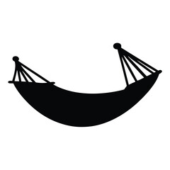 Simple hammock in black color, offering rest and relaxation in tropical vibe