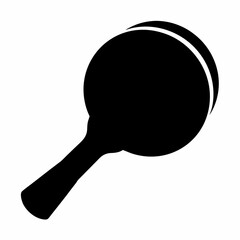 Simple black silhouette drawing of a maraca musical instrument illustration vector