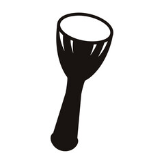 Stylized image of a silhouetted African djembe drum for musical illustration