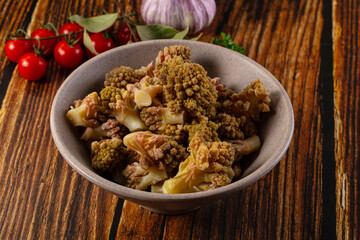 Vegan dietary steamed romanesco cabbage