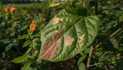 Fungal infection causing yellow spots on flower foliage during summer
