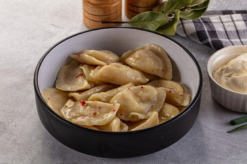 Traditiolal vareniki - stuffed dumplings with potato
