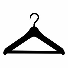 A simple and clean graphic representation of a black clothing hanger