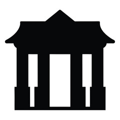 Fototapeta premium Monochrome icon design of a traditional Japanese or Asian building