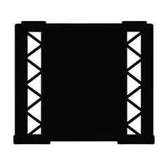 Black silhouette of stage lighting truss for concert events and performances