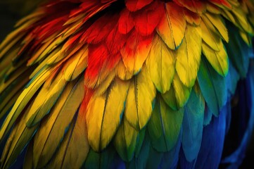 Obraz premium Detailed View of Macaw Plumage for Backdrop