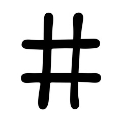 Obraz premium Stylized black and white hashtag symbol with rounded edges illustration image