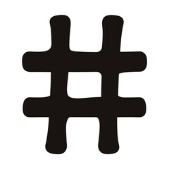 Obraz premium Stylized black hashtag symbol on a white background artistic rendition