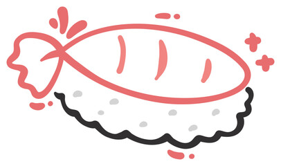 Ebi Sushi Roll Sticker