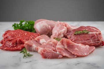Fototapeta premium Unprocessed Meat Ready for Preparation