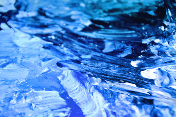 海のような絵の具の混ざり合い　抽象的　マーブル模様　波　背景