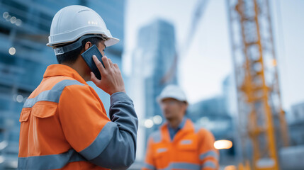 Engineers installing advanced communication networks in skyscrapers, highlighting digital infrastructure, teamwork, and innovation. three-quarter wide angle, cinematic color correction, gentle