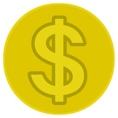A simple illustration of a dollar coin filled with gold