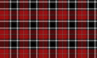Seamless plaid pattern in red, black, and white for designing clothes, skirts, pants, dresses, tablecloths, and aprons. Add coolness and style to every fashion look.