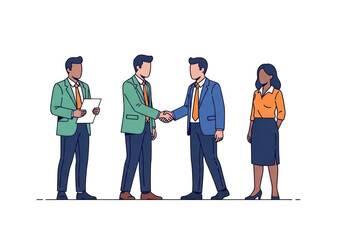 Business people shaking hands isolated on transparent background