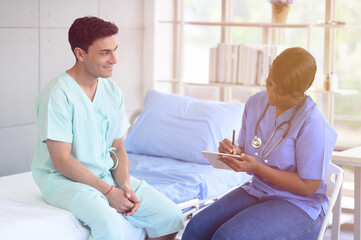 Fototapeta premium Doctors are preparing to examine patients in the hospital. 