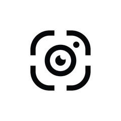 Simple and modern camera logo vector, perfect for photography, tech, and media businesses, minimal design suitable for branding, websites, and apps.