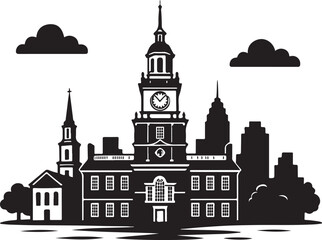 The Birthplace of America Silhouette Vector