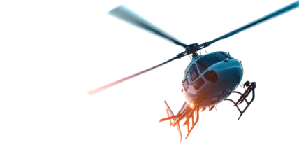 Wandcirkels plexiglas Helicopter Modern helicopter flying in motion isolated on transparent background  © Mohshena