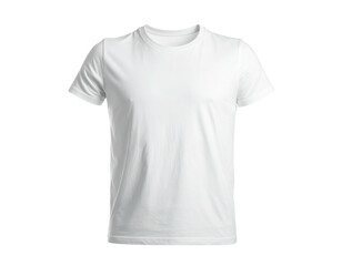 Naklejka premium A plain white crew neck t-shirt, isolated against a black background