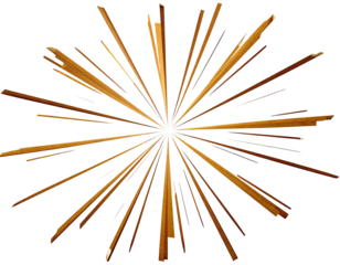 Abstract illustration of emanating rays with varying light effects from a central point