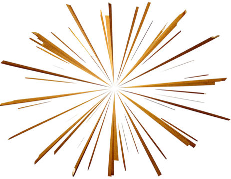 Abstract illustration of emanating rays with varying light effects from a central point