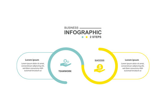 modern design template banner infographic. 2 step process information or presentation with icons