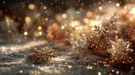 christmas lights on the snow