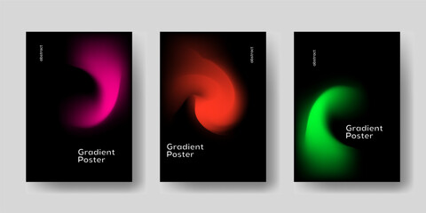 Fototapeta premium Simple Template with Fluid Abstract Gradient Shapes — Modern Frame Layout for Flyer, Poster, or Cover Design