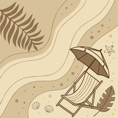 vector illustration of a tropical beach