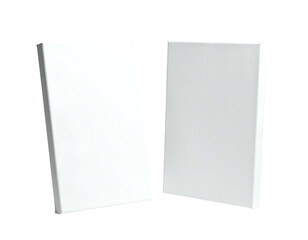 Two identical rectangular objects stand side-by-side, casting soft shadows against black