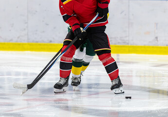 Ice hockey players playing ice hockey