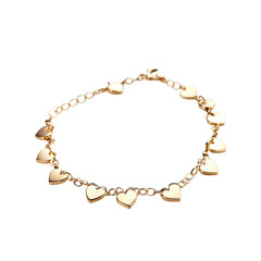 Fototapeta premium Gold Heart Charm Bracelet. Elegant Jewelry For Romantic And Special Occasions. Isolated On Transparent Background